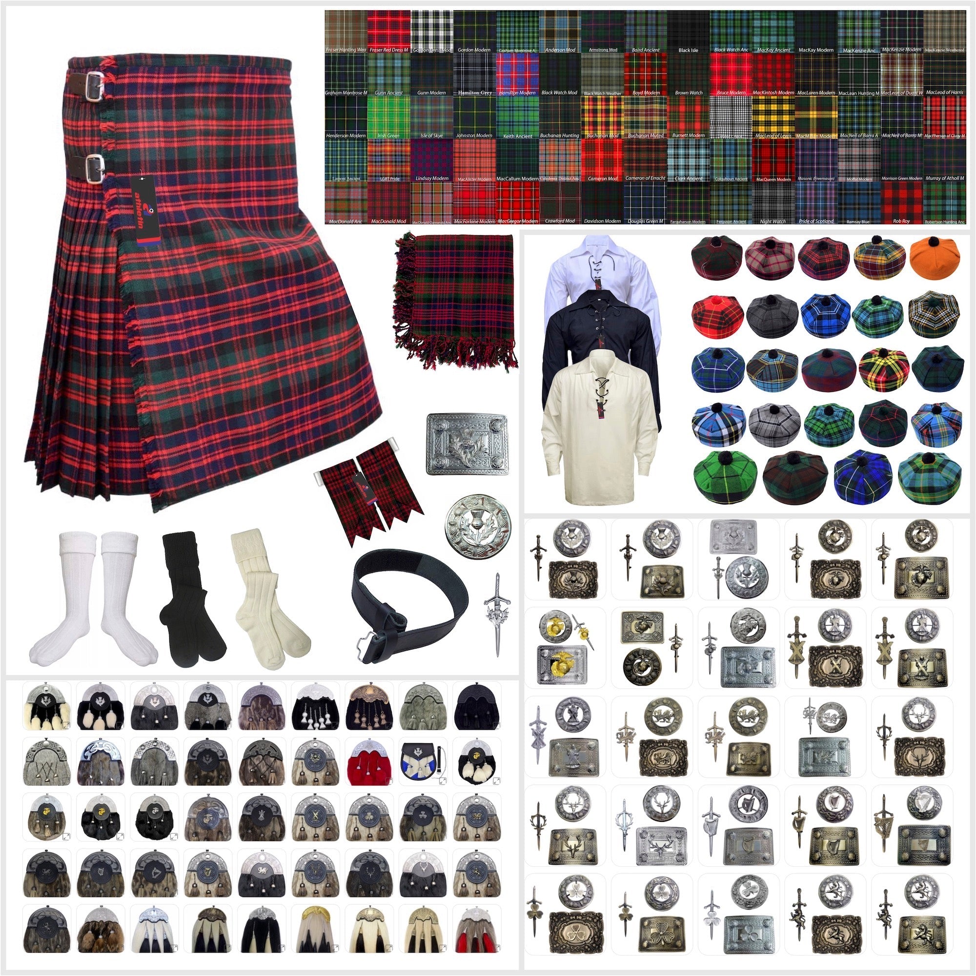Classic Macdonald Tartan Kilt Outfit - Authentic Scottish Heritage Wear
