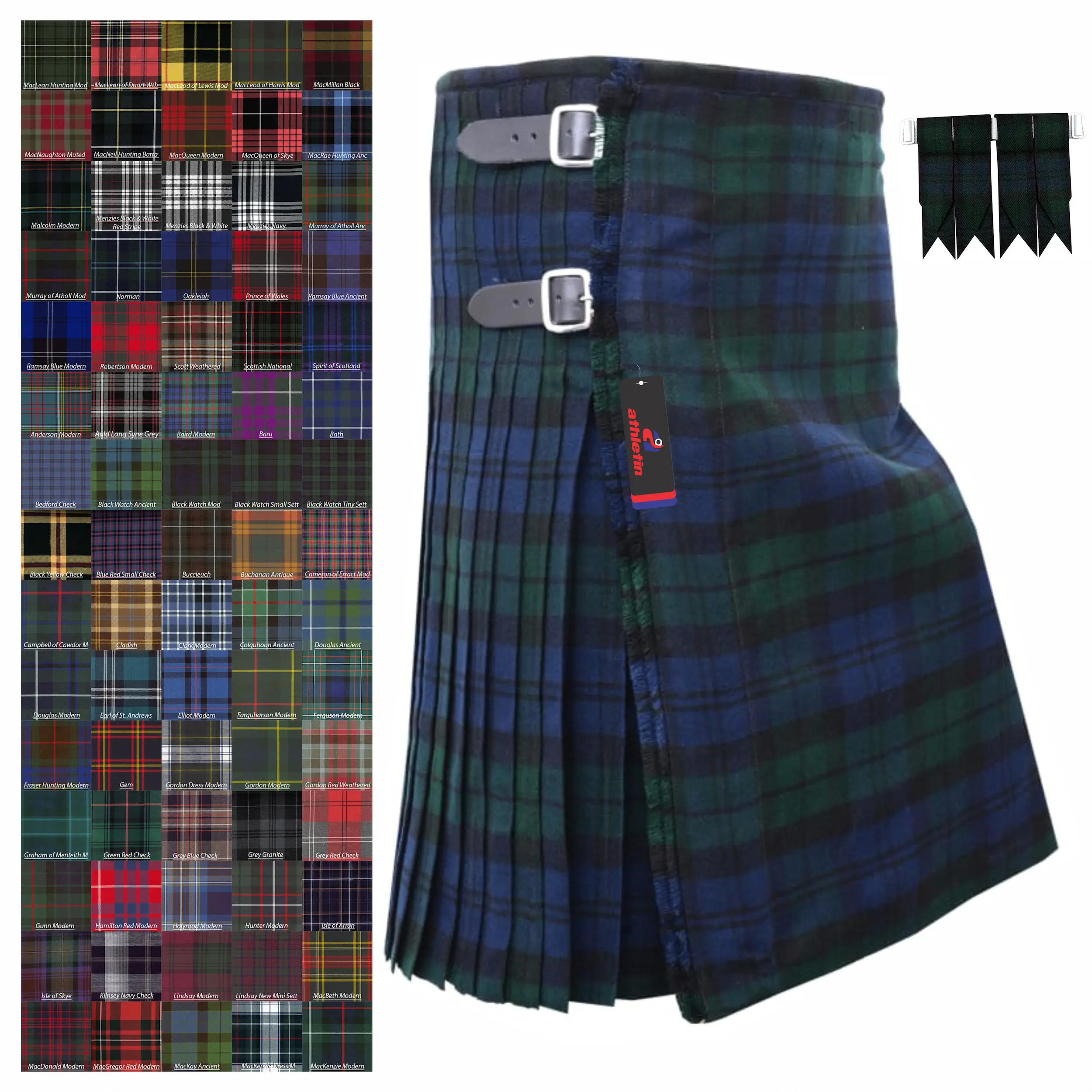 Black-Watch Kilts for Men - Tartan Plaid Mens Kilt Black-Watch Kilts for Men - Tartan Plaid Mens Kilt