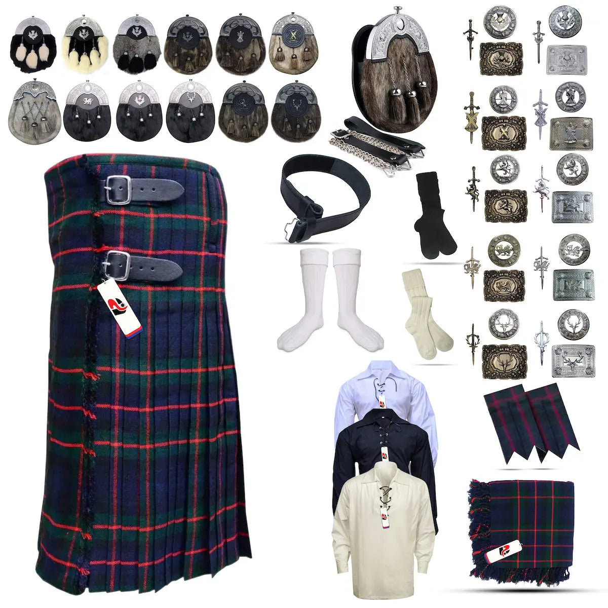 Tailor-made Scottish Mens Kilt Outfit - Tartan Plaid Kilts for Men  Tailor-made Scottish Mens Kilt Outfit - Tartan Plaid Kilts for Men