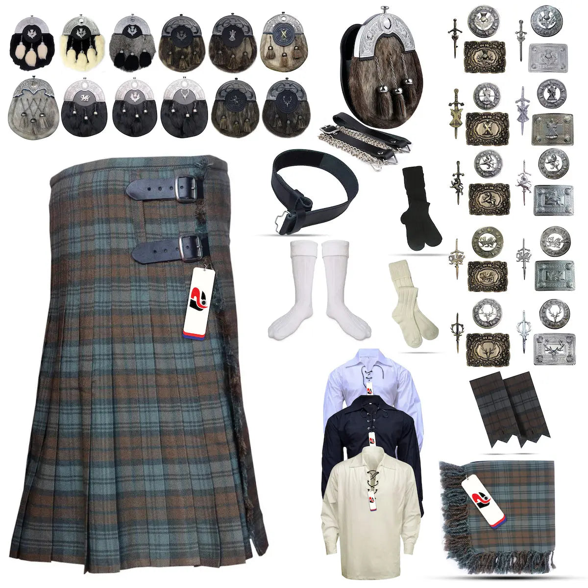 Weathered-Black-Watch Tailor-made Scottish Mens Kilt Outfit - Tartan Plaid Kilts for Men Weathered-Black-Watch Tailor-made Scottish Mens Kilt Outfit - Tartan Plaid Kilts for Men