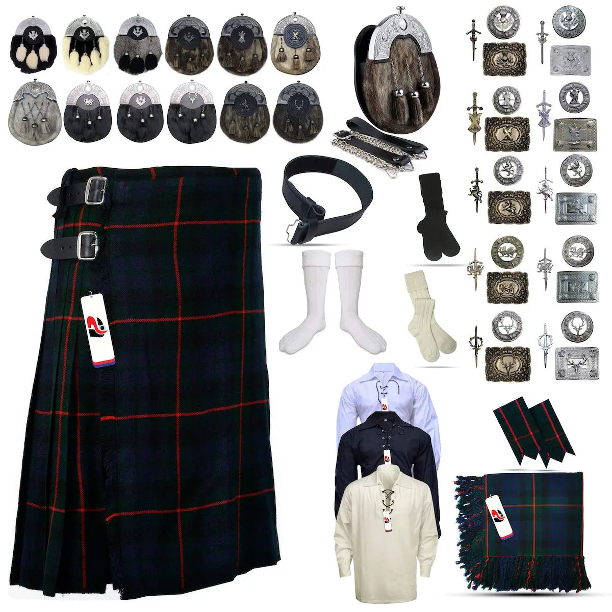 Tailor-made Scottish Mens Kilt Outfit - Tartan Plaid Kilts for Men  Tailor-made Scottish Mens Kilt Outfit - Tartan Plaid Kilts for Men
