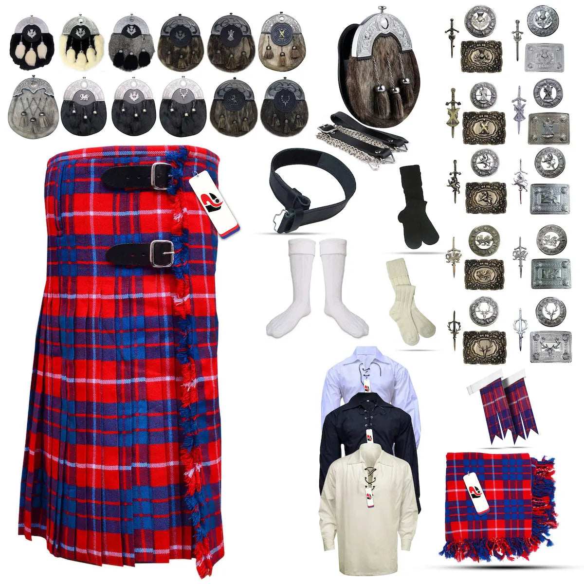 Tailor-made Scottish Mens Kilt Outfit - Tartan Plaid Kilts for Men  Tailor-made Scottish Mens Kilt Outfit - Tartan Plaid Kilts for Men