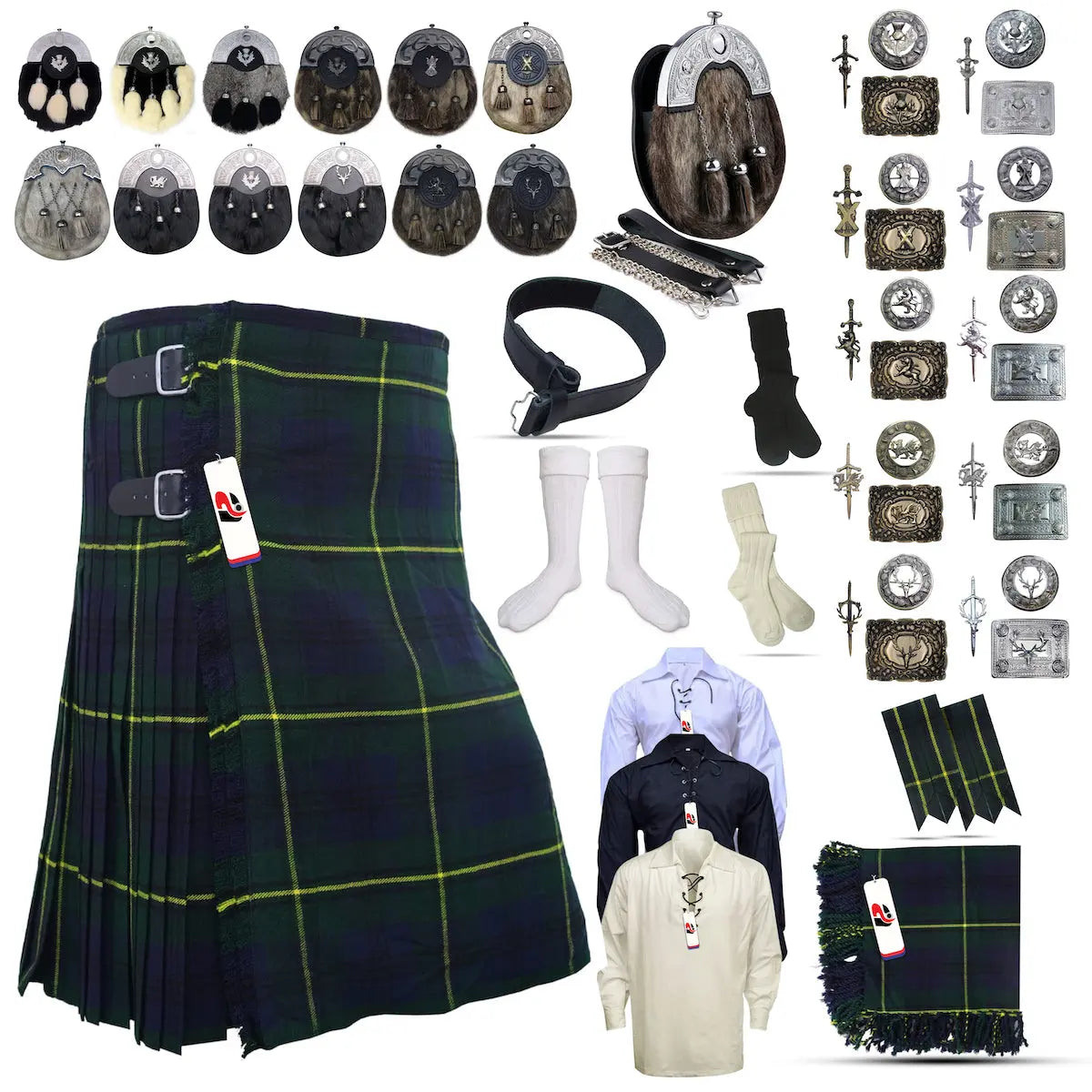 Tailor-made Scottish Mens Kilt Outfit - Tartan Plaid Kilts for Men  Tailor-made Scottish Mens Kilt Outfit - Tartan Plaid Kilts for Men