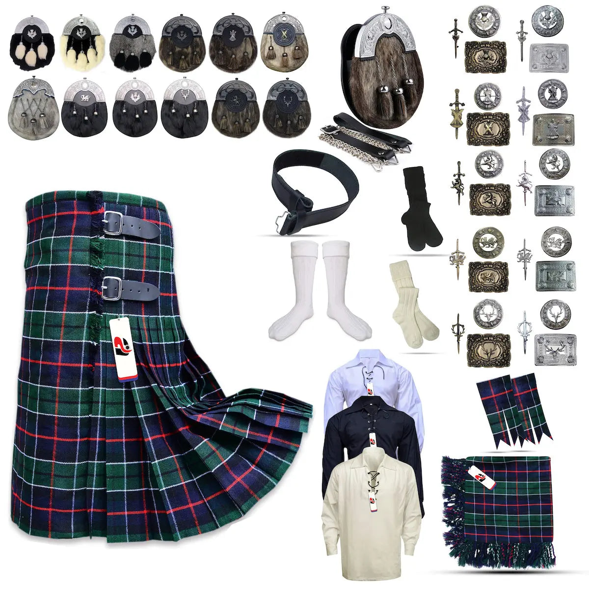 Tailor-made Scottish Mens Kilt Outfit - Tartan Plaid Kilts for Men  Tailor-made Scottish Mens Kilt Outfit - Tartan Plaid Kilts for Men
