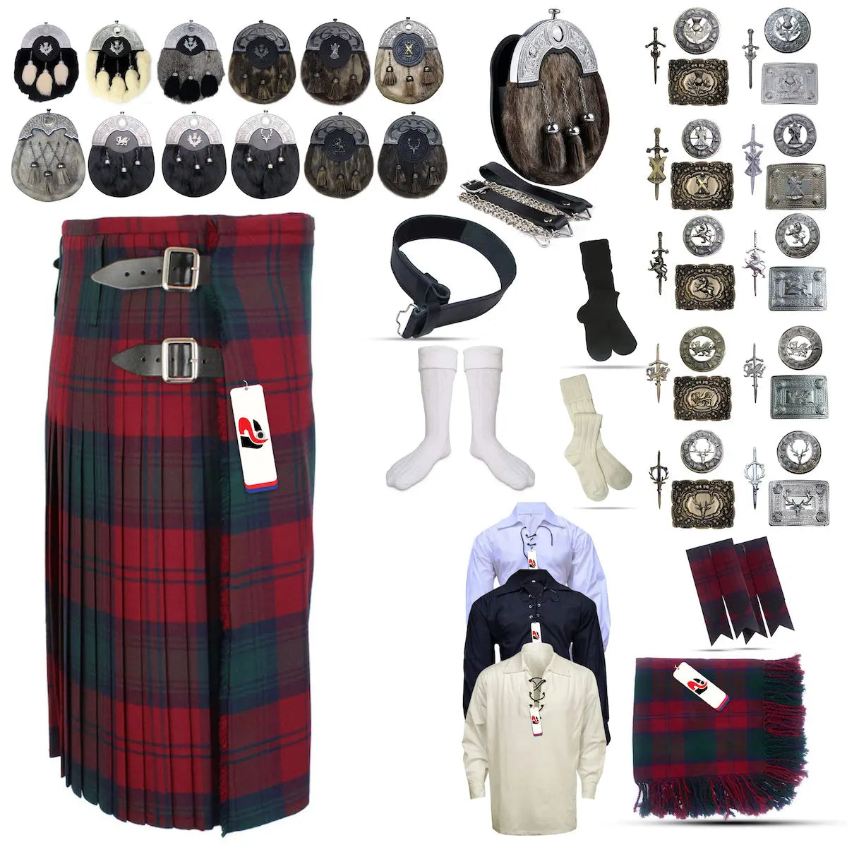 Lindsay Tailor-made Scottish Mens Kilt Outfit - Tartan Plaid Kilts for Men Lindsay Tailor-made Scottish Mens Kilt Outfit - Tartan Plaid Kilts for Men