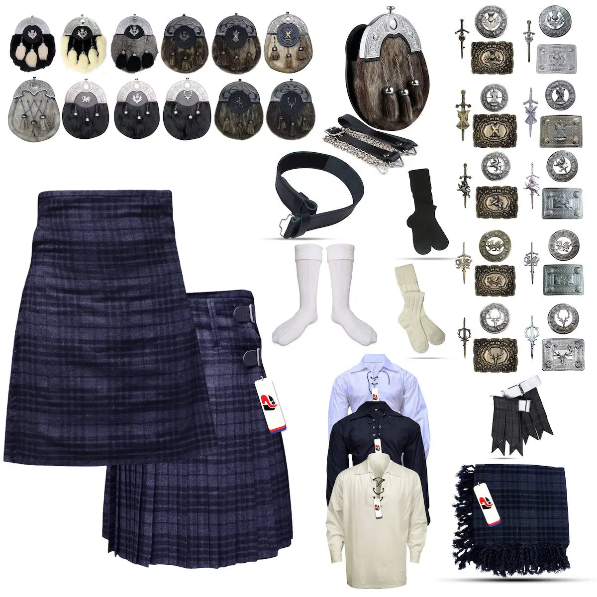 Grey-Watch Tailor-made Scottish Mens Kilt Outfit - Tartan Plaid Kilts for Men Grey-Watch Tailor-made Scottish Mens Kilt Outfit - Tartan Plaid Kilts for Men