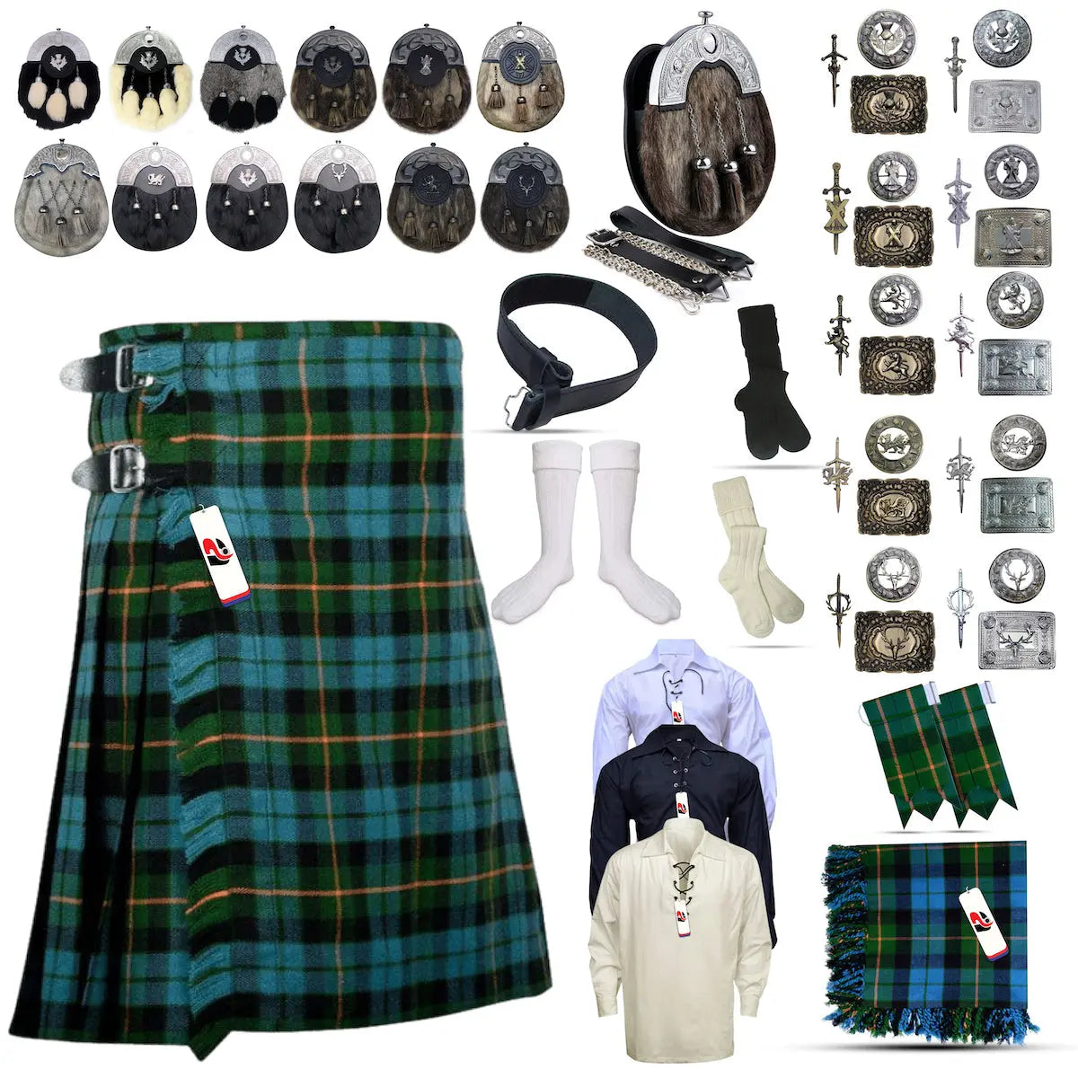 ModernGunn Tailor-made Scottish Mens Kilt Outfit - Tartan Plaid Kilts for Men ModernGunn Tailor-made Scottish Mens Kilt Outfit - Tartan Plaid Kilts for Men