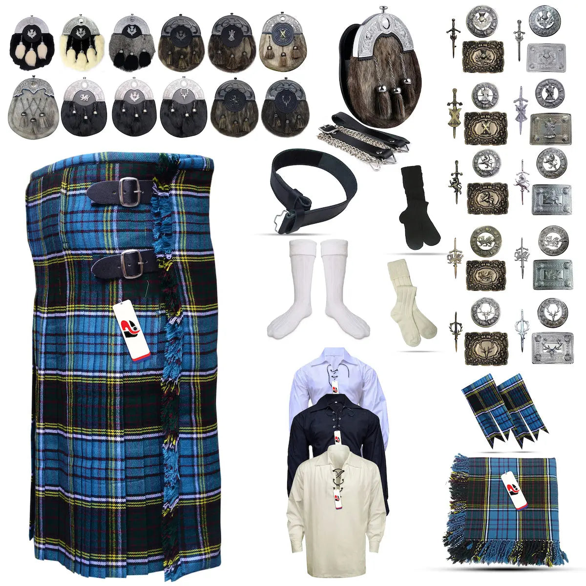 Anderson Tailor-made Scottish Mens Kilt Outfit - Tartan Plaid Kilts for Men Anderson Tailor-made Scottish Mens Kilt Outfit - Tartan Plaid Kilts for Men