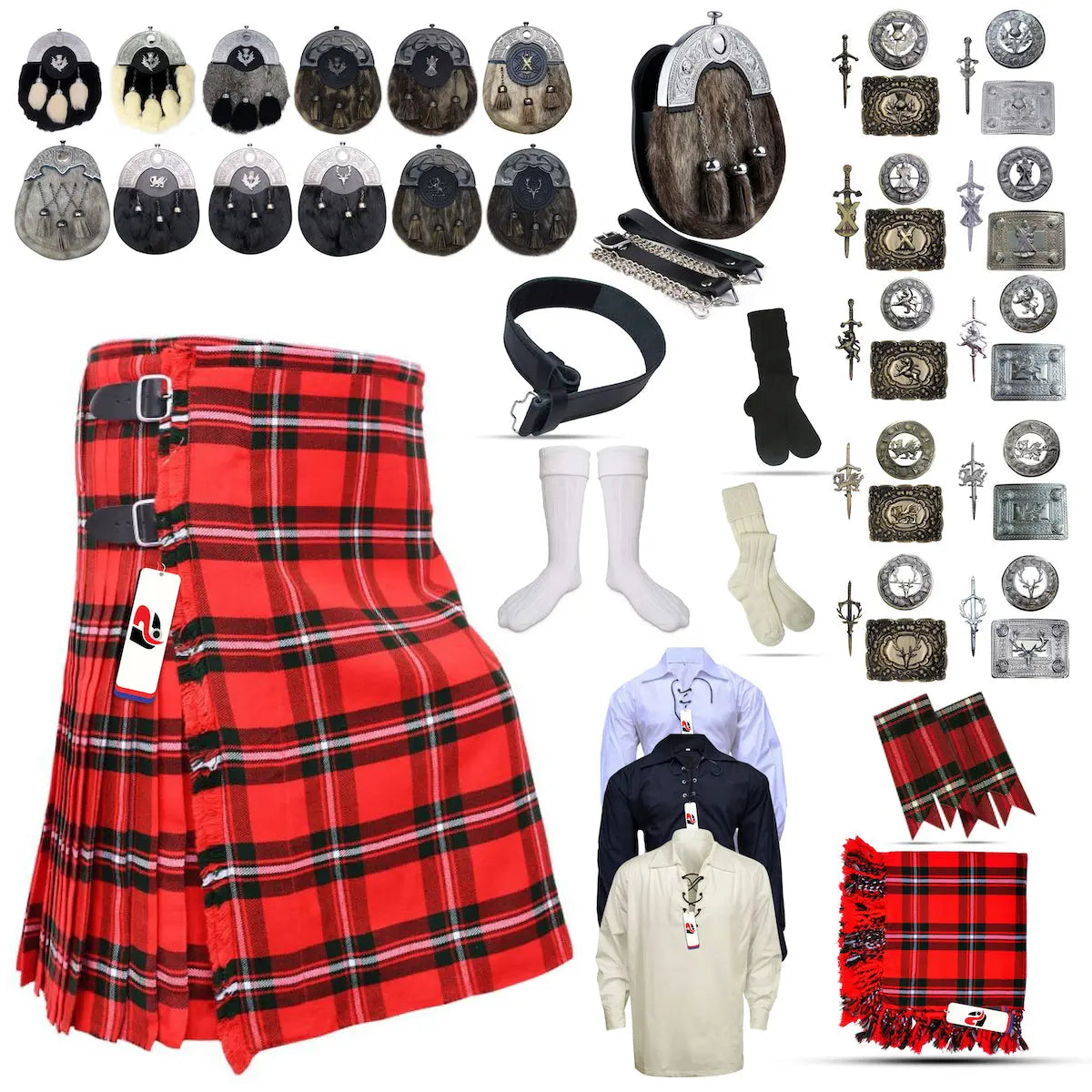 Tailor-made Scottish Mens Kilt Outfit - Tartan Plaid Kilts for Men  Tailor-made Scottish Mens Kilt Outfit - Tartan Plaid Kilts for Men
