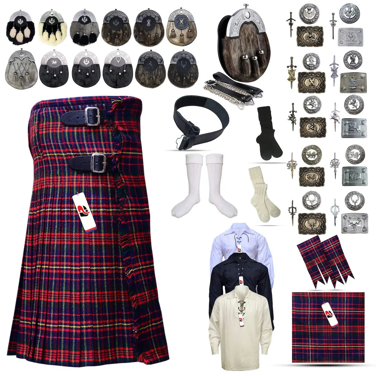 Tailor-made Scottish Mens Kilt Outfit - Tartan Plaid Kilts for Men  Tailor-made Scottish Mens Kilt Outfit - Tartan Plaid Kilts for Men