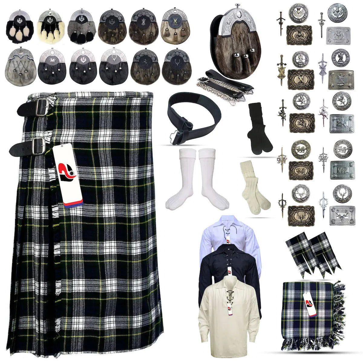 Gordon-Dress-Modern Tailor-made Scottish Mens Kilt Outfit - Tartan Plaid Kilts for Men Gordon-Dress-Modern Tailor-made Scottish Mens Kilt Outfit - Tartan Plaid Kilts for Men