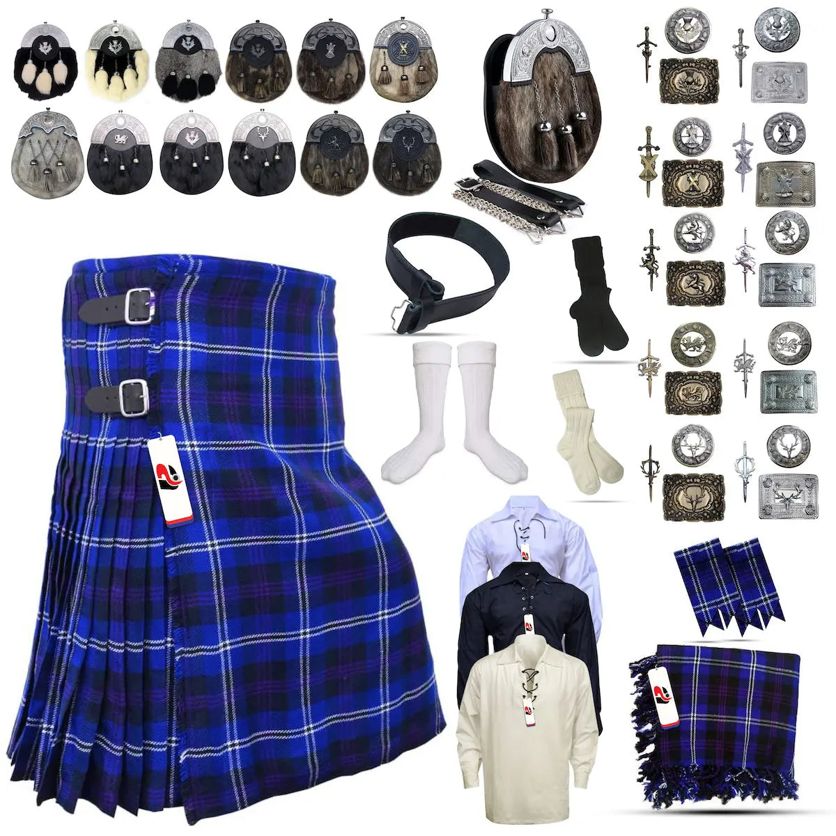 Heritage-of-Scotland Tailor-made Scottish Mens Kilt Outfit - Tartan Plaid Kilts for Men Heritage-of-Scotland Tailor-made Scottish Mens Kilt Outfit - Tartan Plaid Kilts for Men