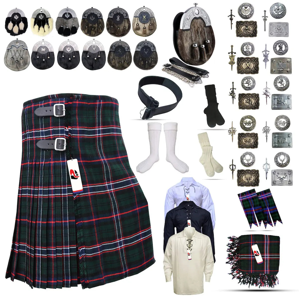 Scottish-National Tailor-made Scottish Mens Kilt Outfit - Tartan Plaid Kilts for Men Scottish-National Tailor-made Scottish Mens Kilt Outfit - Tartan Plaid Kilts for Men