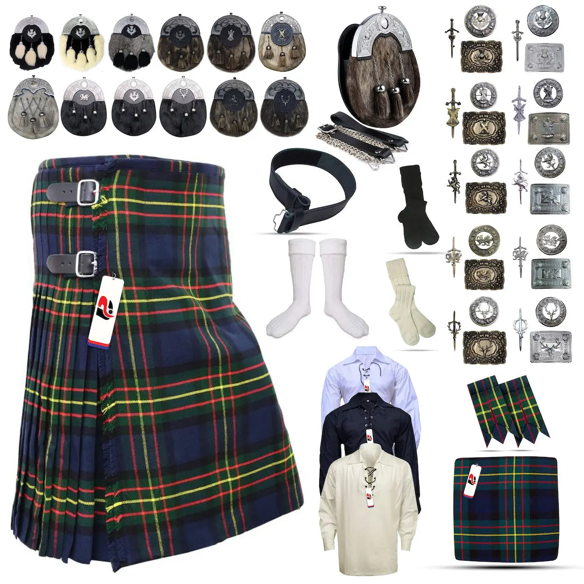 Maclaren Tailor-made Scottish Mens Kilt Outfit - Tartan Plaid Kilts for Men Maclaren Tailor-made Scottish Mens Kilt Outfit - Tartan Plaid Kilts for Men