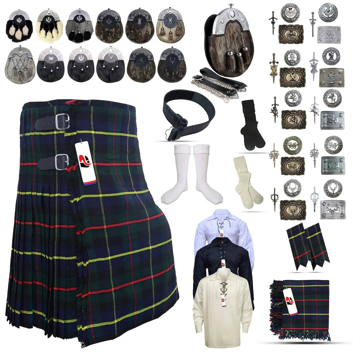 Macleod-of-Harris Tailor-made Scottish Mens Kilt Outfit - Tartan Plaid Kilts for Men Macleod-of-Harris Tailor-made Scottish Mens Kilt Outfit - Tartan Plaid Kilts for Men