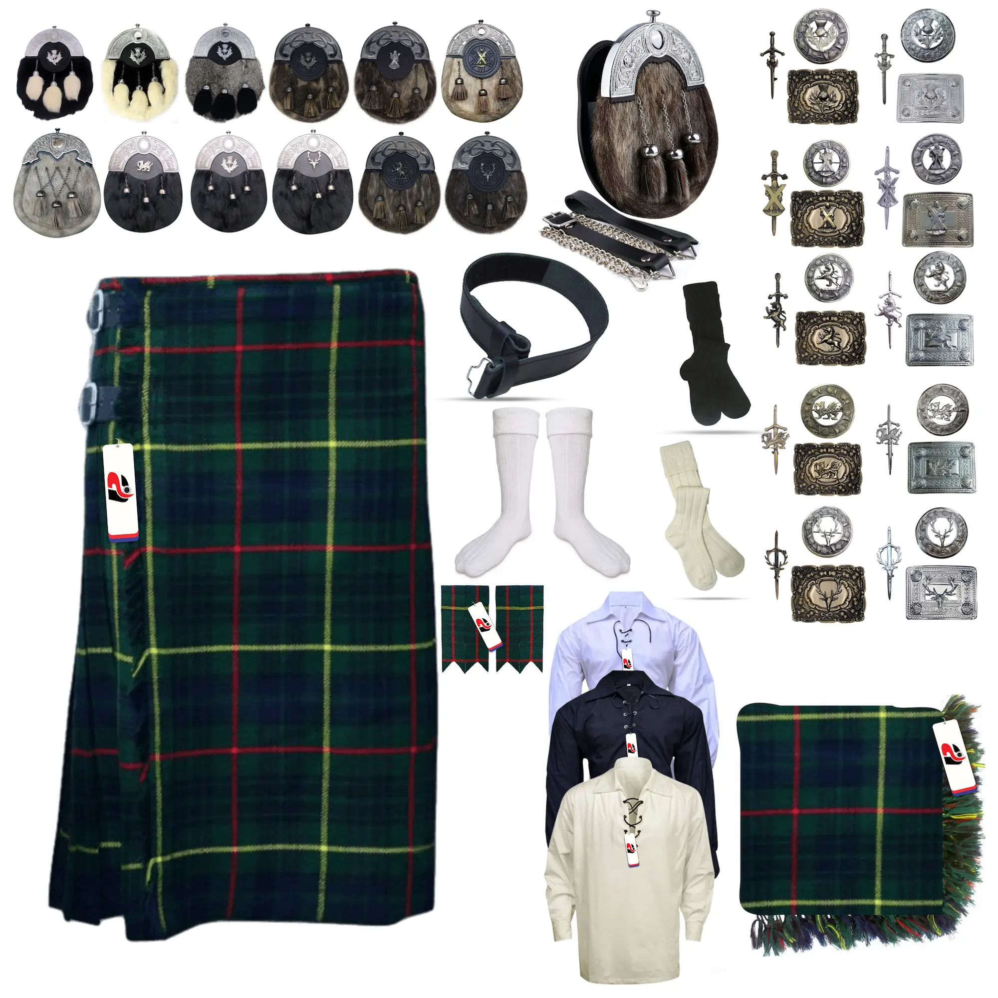 Stewart-Hunting Tailor-made Scottish Mens Kilt Outfit - Tartan Plaid Kilts for Men Stewart-Hunting Tailor-made Scottish Mens Kilt Outfit - Tartan Plaid Kilts for Men