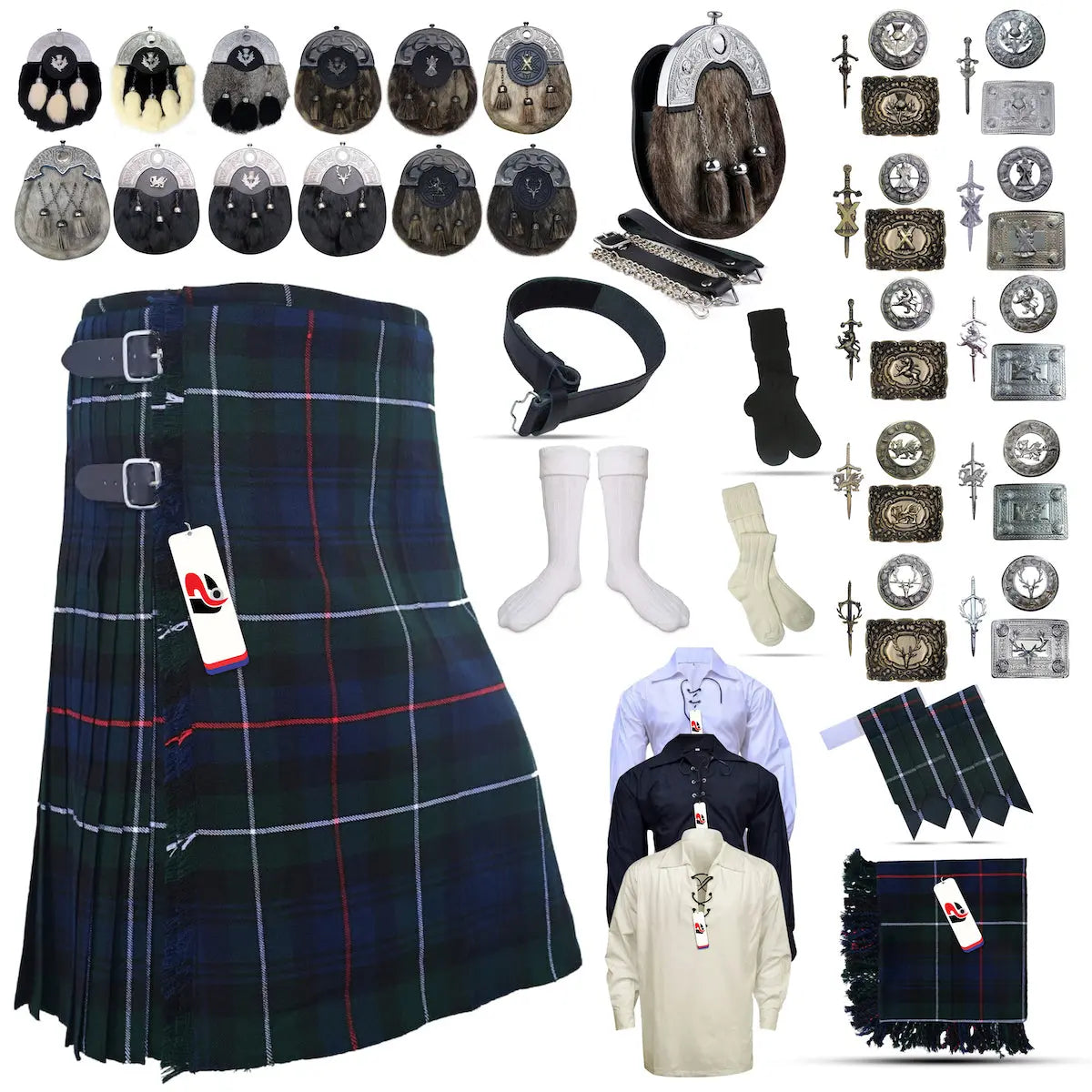 Duncan Tailor-made Scottish Mens Kilt Outfit - Tartan Plaid Kilts for Men Duncan Tailor-made Scottish Mens Kilt Outfit - Tartan Plaid Kilts for Men