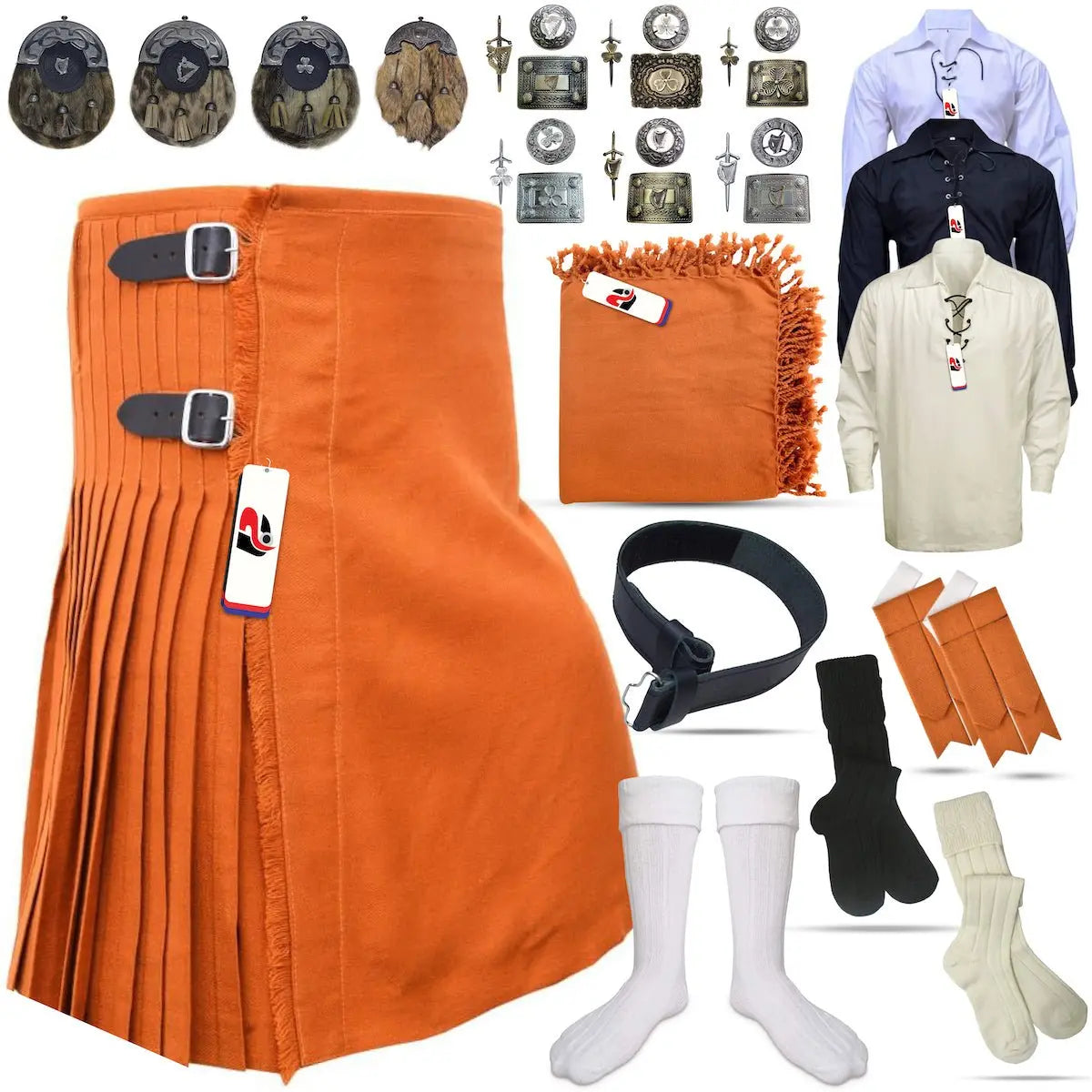 Irish Saffron Kilts for Men - Celebrate Gaelic Traditions  Irish Saffron Kilts for Men - Celebrate Gaelic Traditions