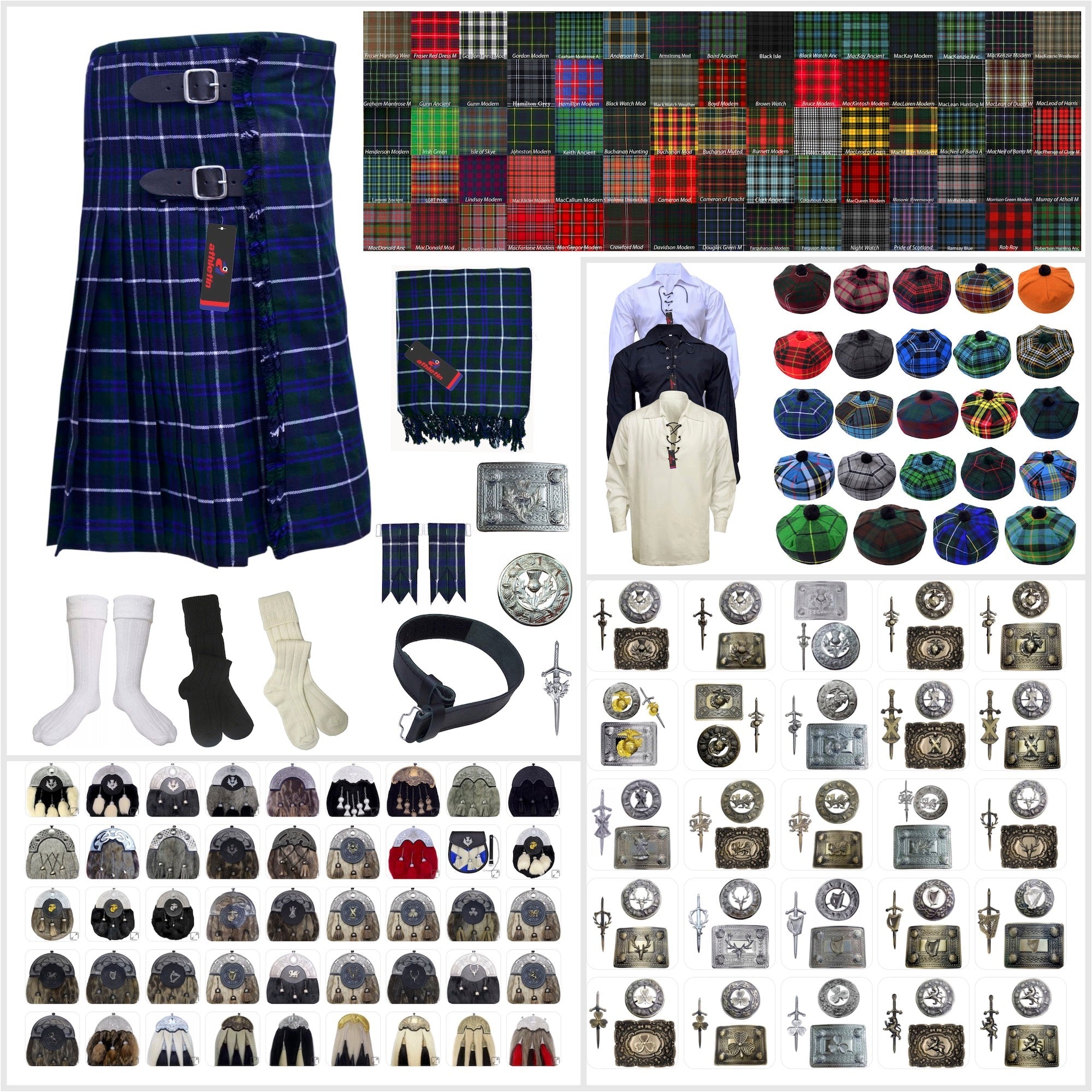 Blue Douglas Tartan Kilt Outfit - Scottish Tradition Reinvented