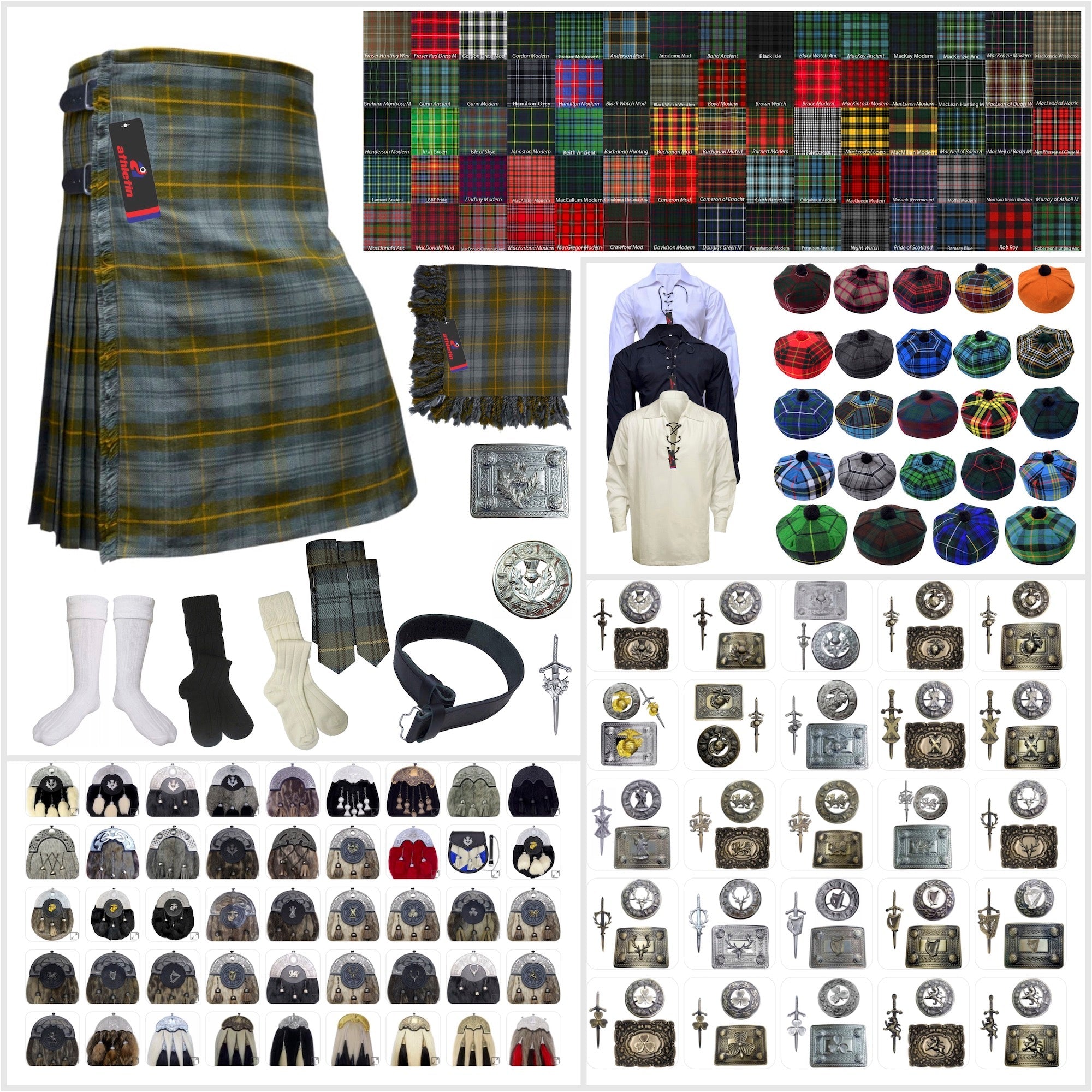 Traditional Gordon Tartan Kilt Outfit - Authentic Scottish Elegance