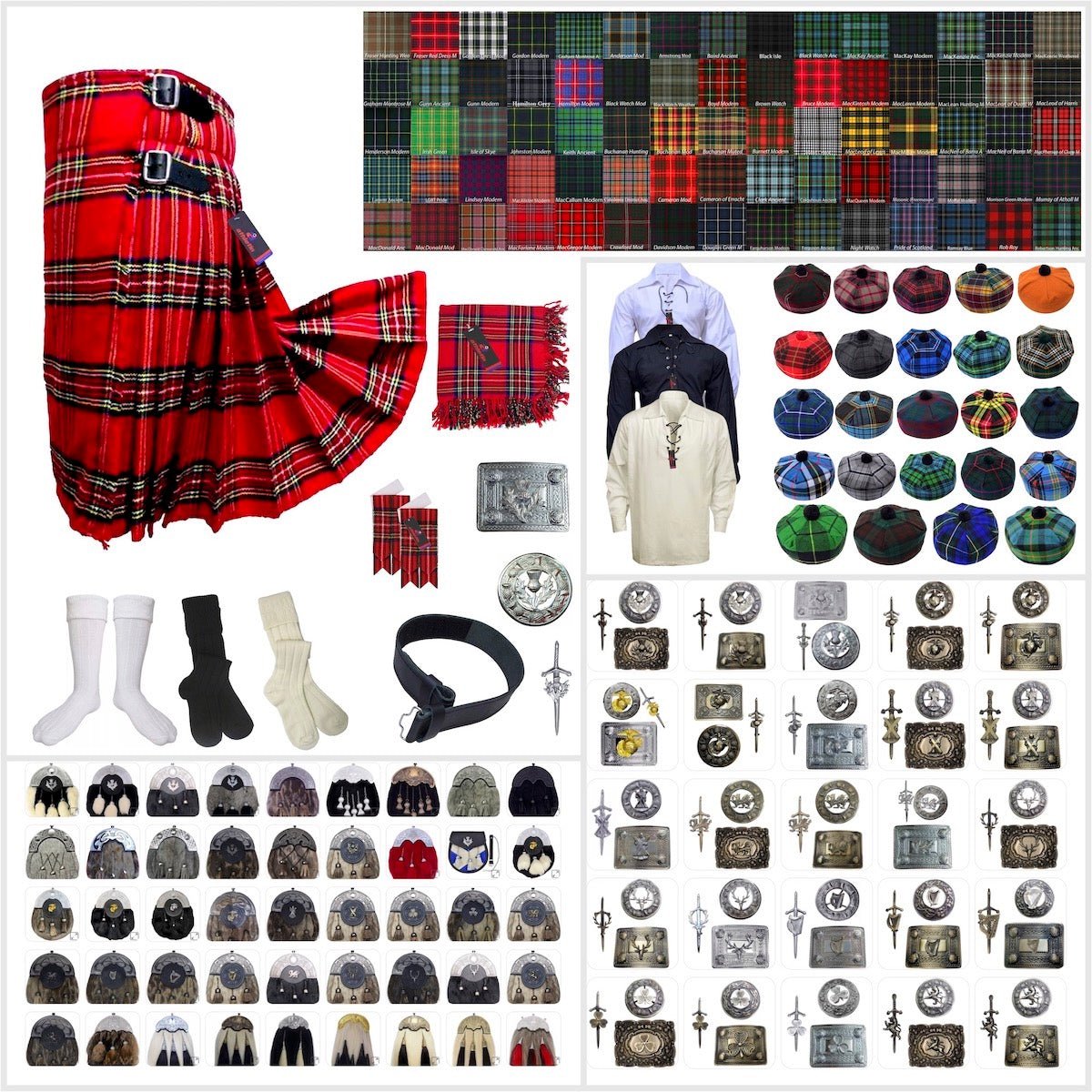 Classic Stewart Tartan Kilt Outfit - Traditional Scottish Elegance