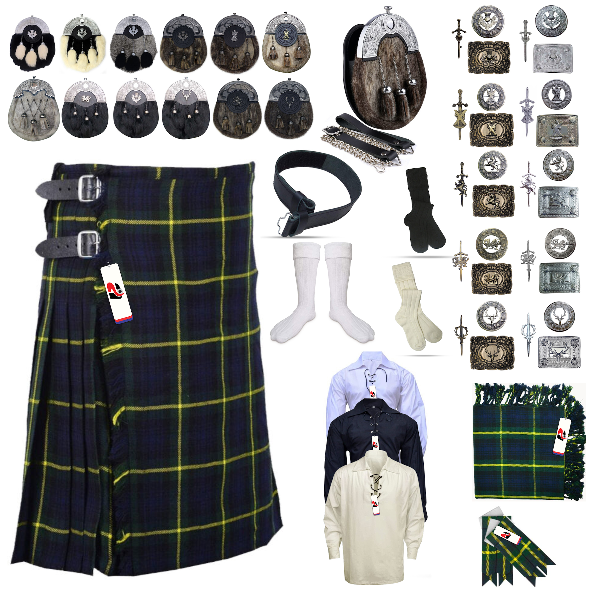 Gordon Tartan Kilt Outfit - Bydand