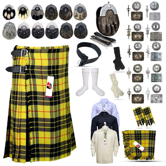Macleod-of-Lewis Tailor-made Scottish Mens Kilt Outfit - Tartan Plaid Kilts for Men
