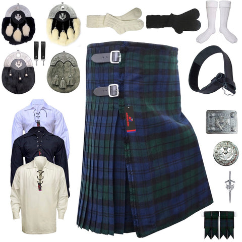 Black Watch Tartan Kilt Outfit - Scottish Thistle Attire