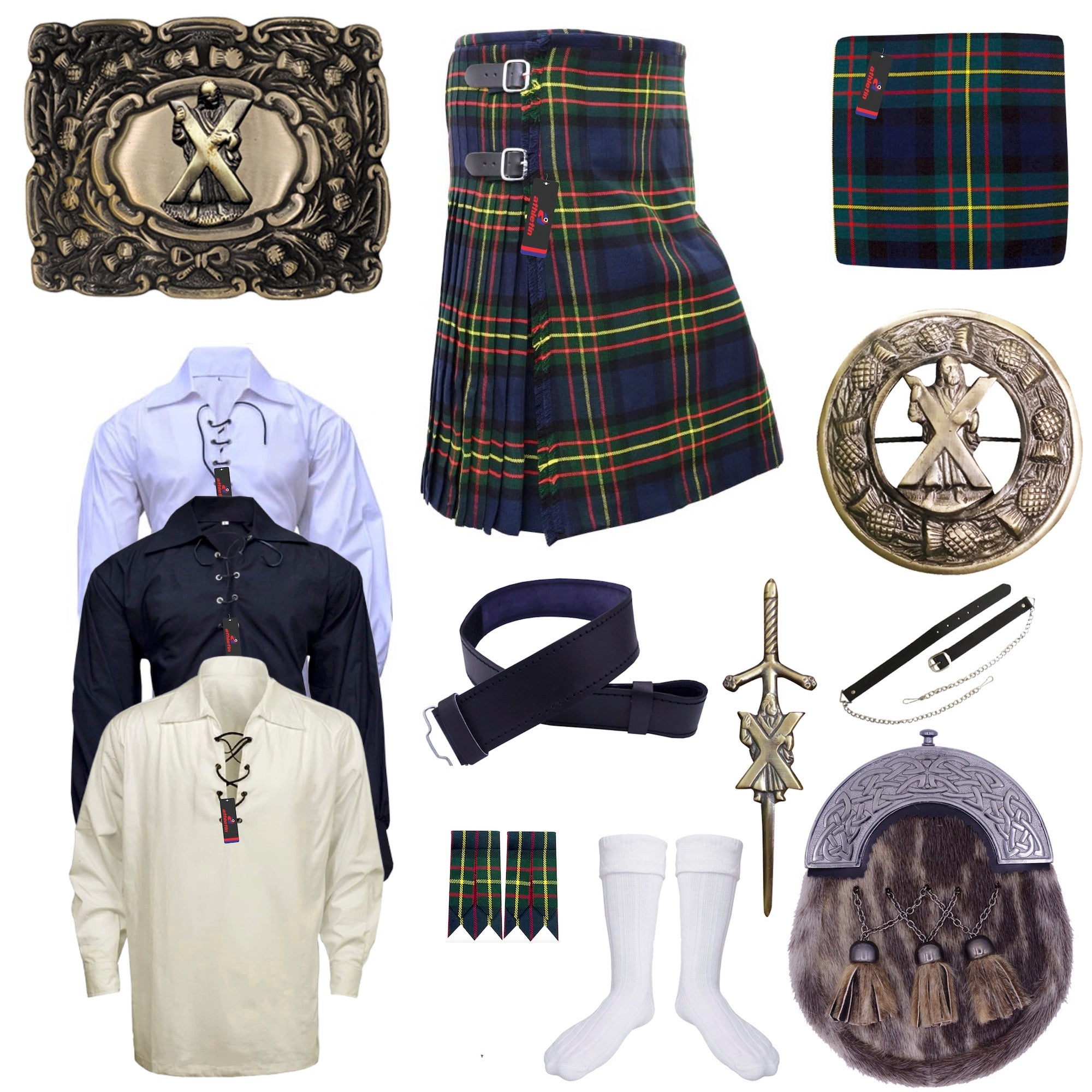 MacLaren Tartan Highland Kilt Outfit Saint Andrew