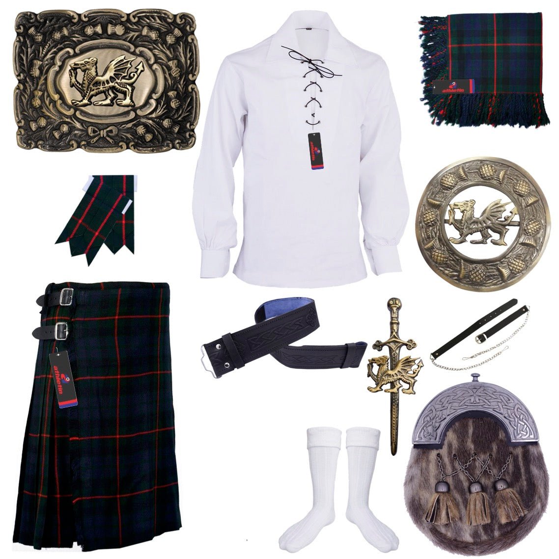 Clan Gunn Tartan Highland Kilt Outfit