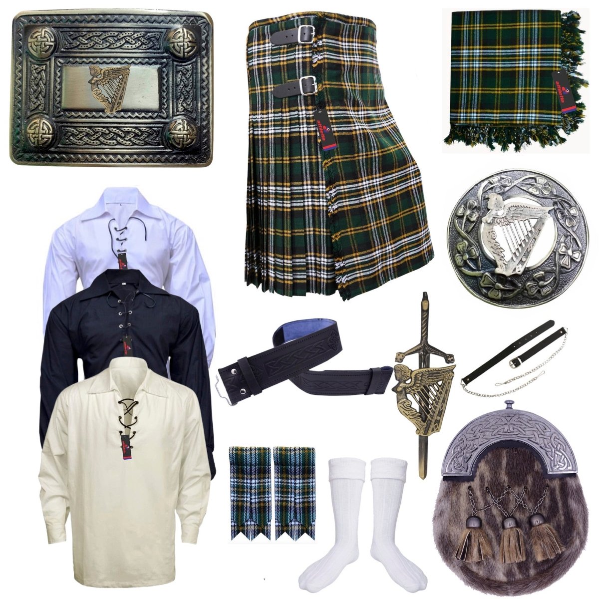 Heritage of Ireland Tartan Kilt Outfit