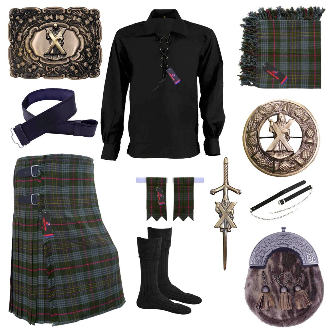 Highland Kilt Kennedy Weathered Outfit ST Andrew Set