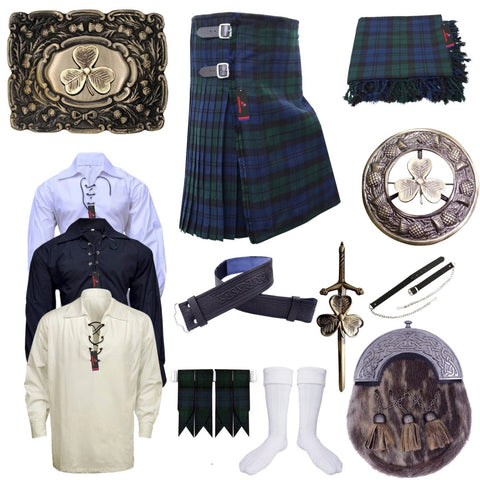 Scottish Black Watch Tartan Kilt Outfit