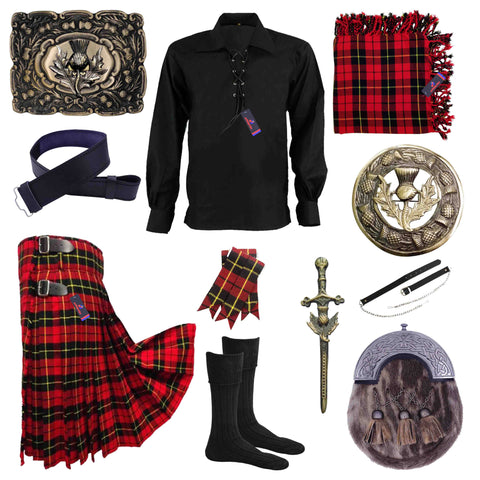 Wallace Highland Kilt Outfit Scottish Thistle Accessories - Athletin