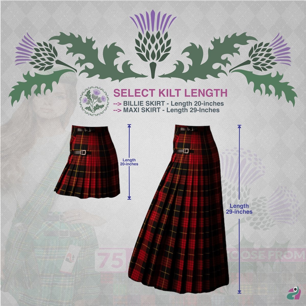 Women's Kilt Scottish Clan Tartan Outfit